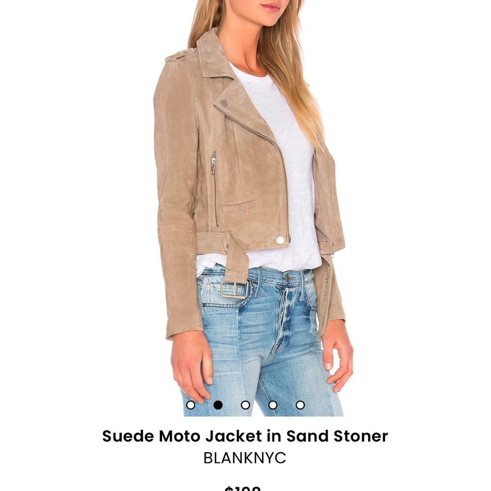 Blank NYC Suede Moto Jacket - Sand Stoner NWOT